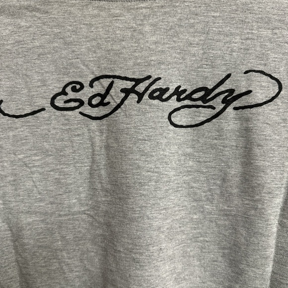 Women’s Large Grey Ed Hardy Crop Top - Picture 6 of 6